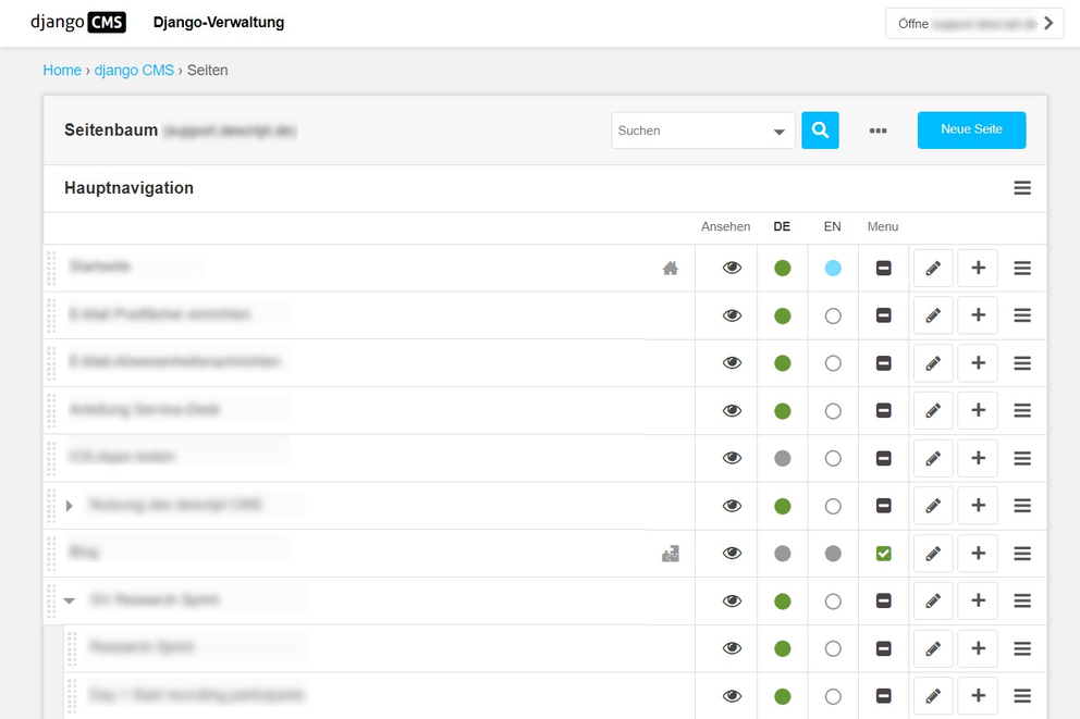 Wechsel vom alten zum neuen CMS | Software von descript