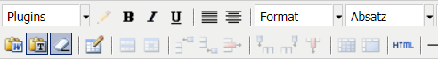 Texteditor mit den Schaltflächen "Als einfachen Text einfügen" und "Formatierung zurücksetzen" ausgewählt